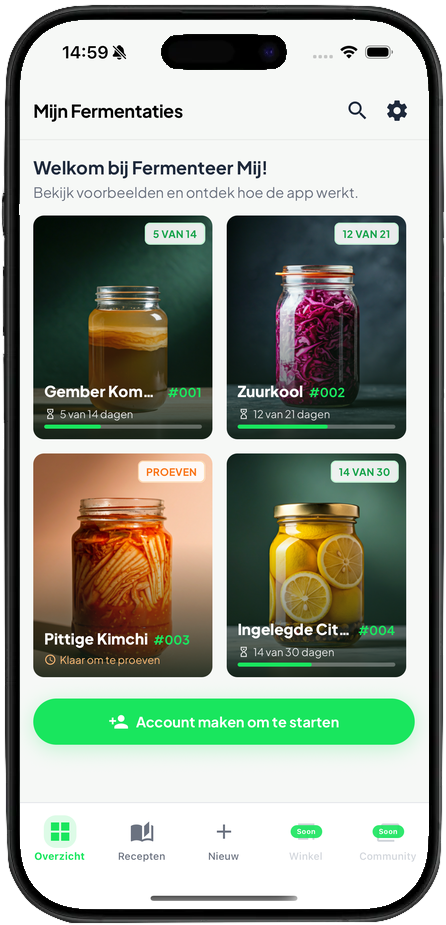 Fermenteer Mij! - Dashboard